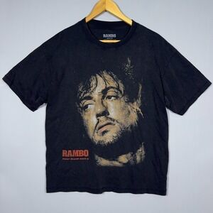 Rambo First Blood Part II T-Shirt Mens Size Medium Graphic Black Movie Gorpcore